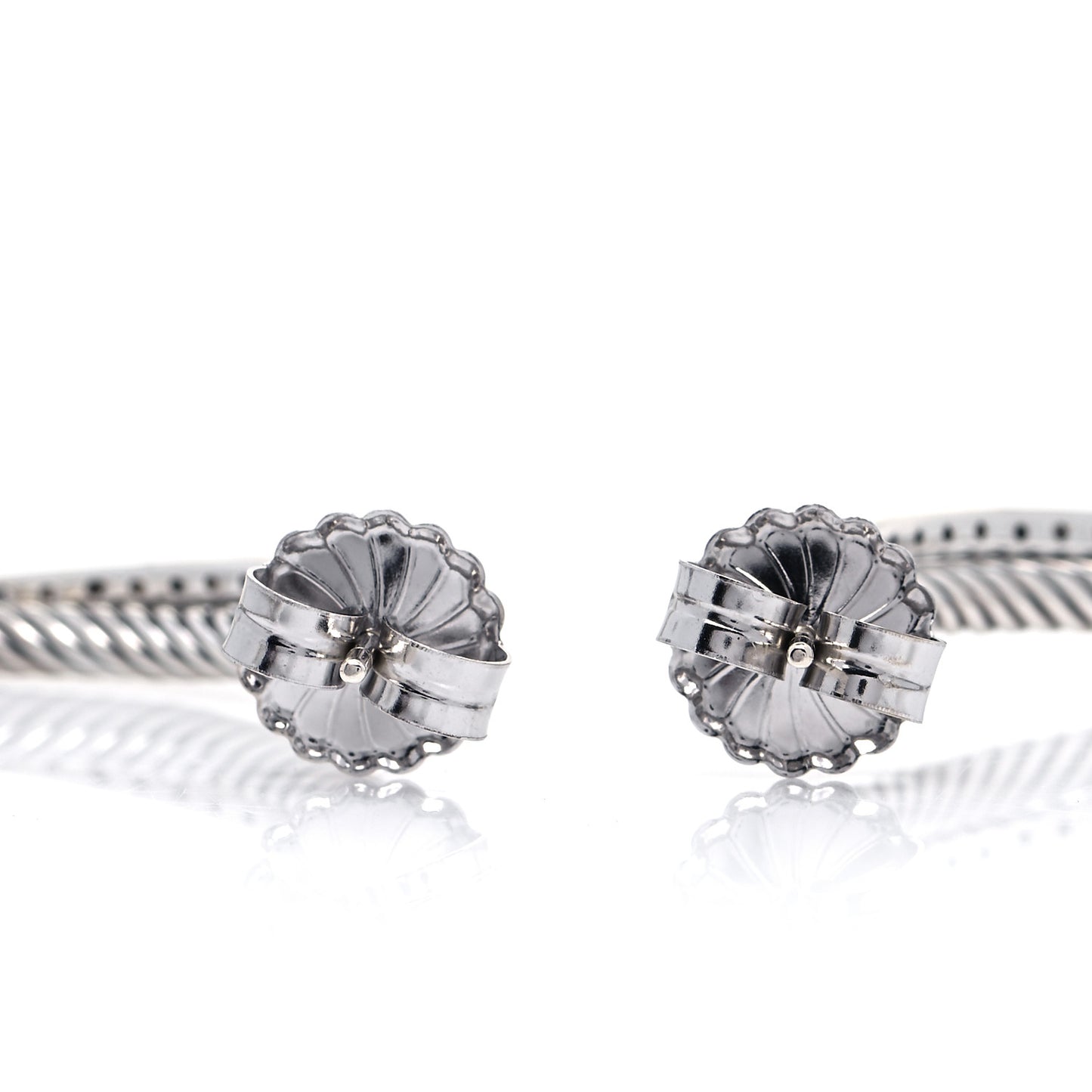 Sterling Silver Diamond Extra Large Crossover Hoop Earrings