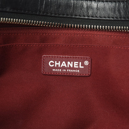 Chanel Aged Calfskin Chevron Quilted Duffle Bag Black 6 of 12