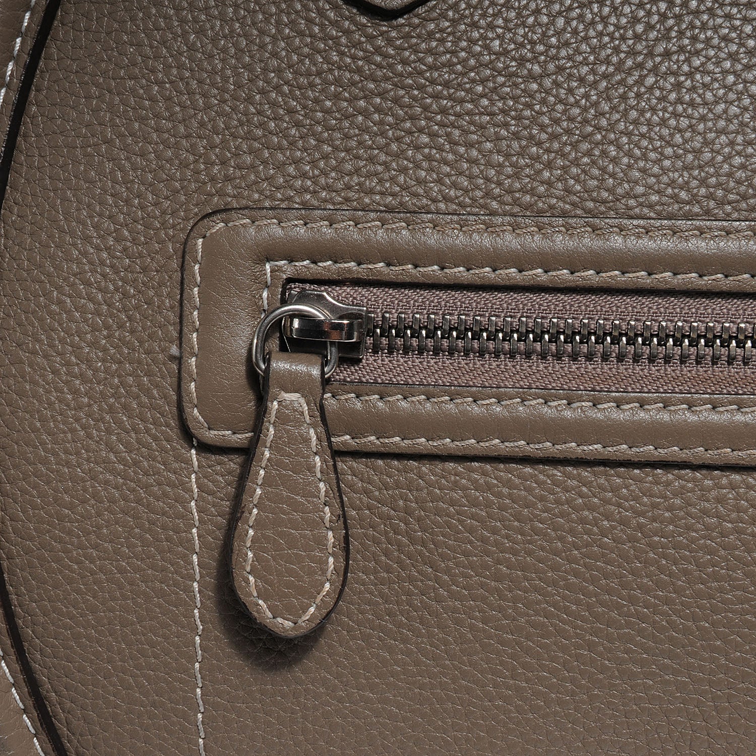 Celine Drummed Calfskin Mini Luggage Bag Souris 10 of 10