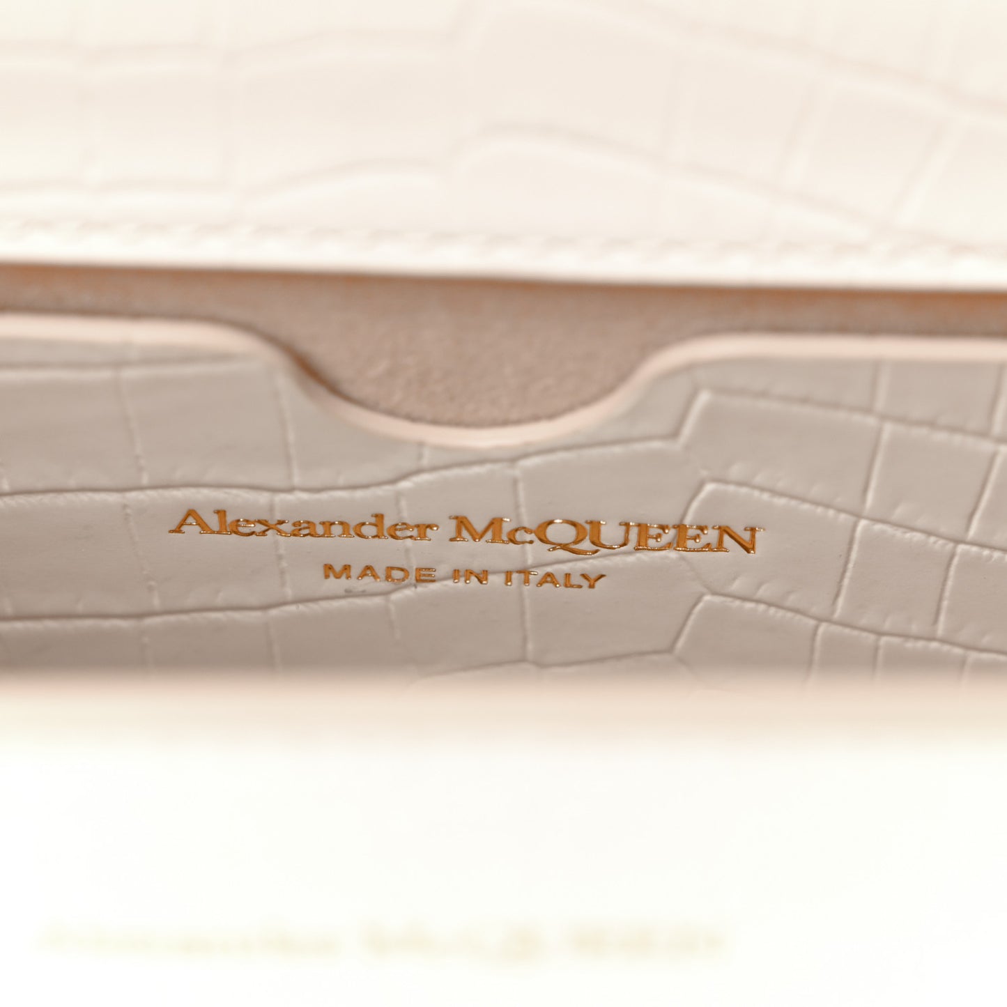 Calfskin Crocodile Embossed Mini Jeweled Satchel Deep Ivory