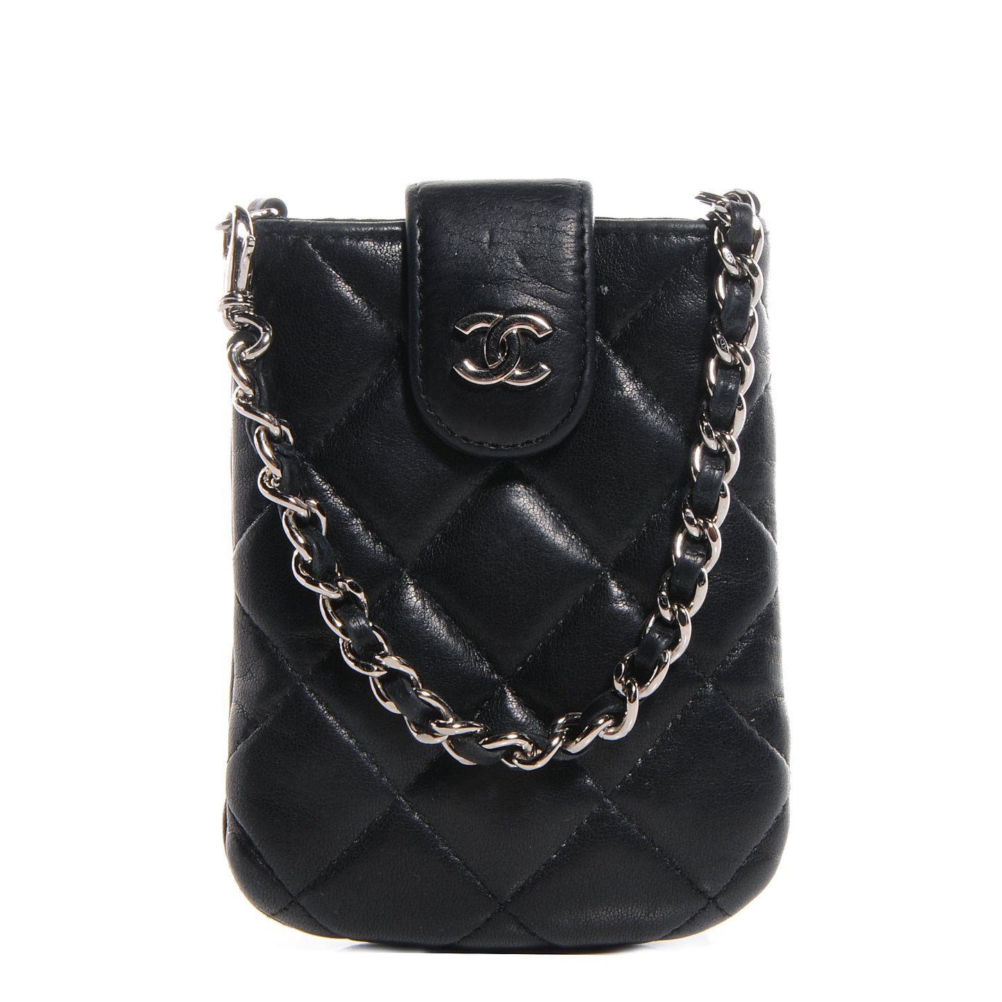 Lambskin Quilted Phone Case Black