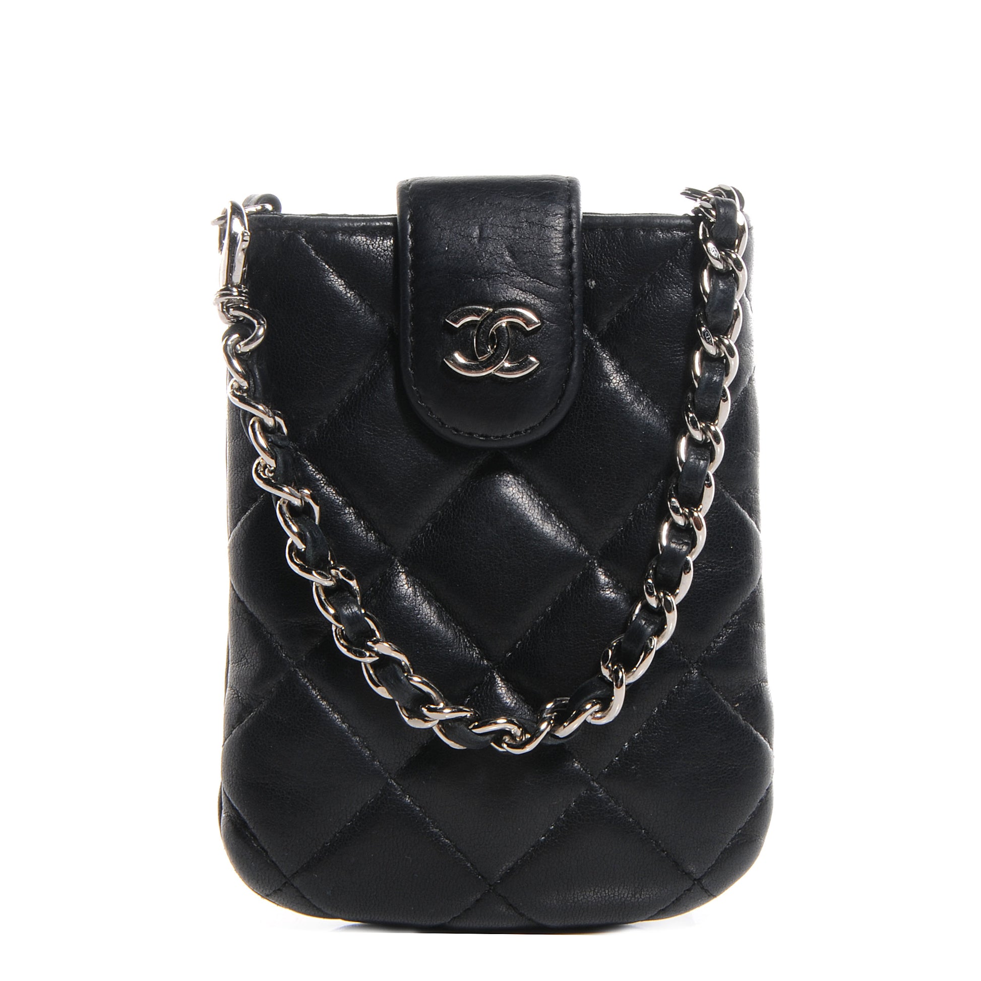 Chanel Lambskin Quilted Phone Case Black 1 of 6
