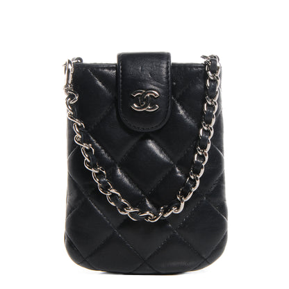 Chanel Lambskin Quilted Phone Case Black 1 of 6