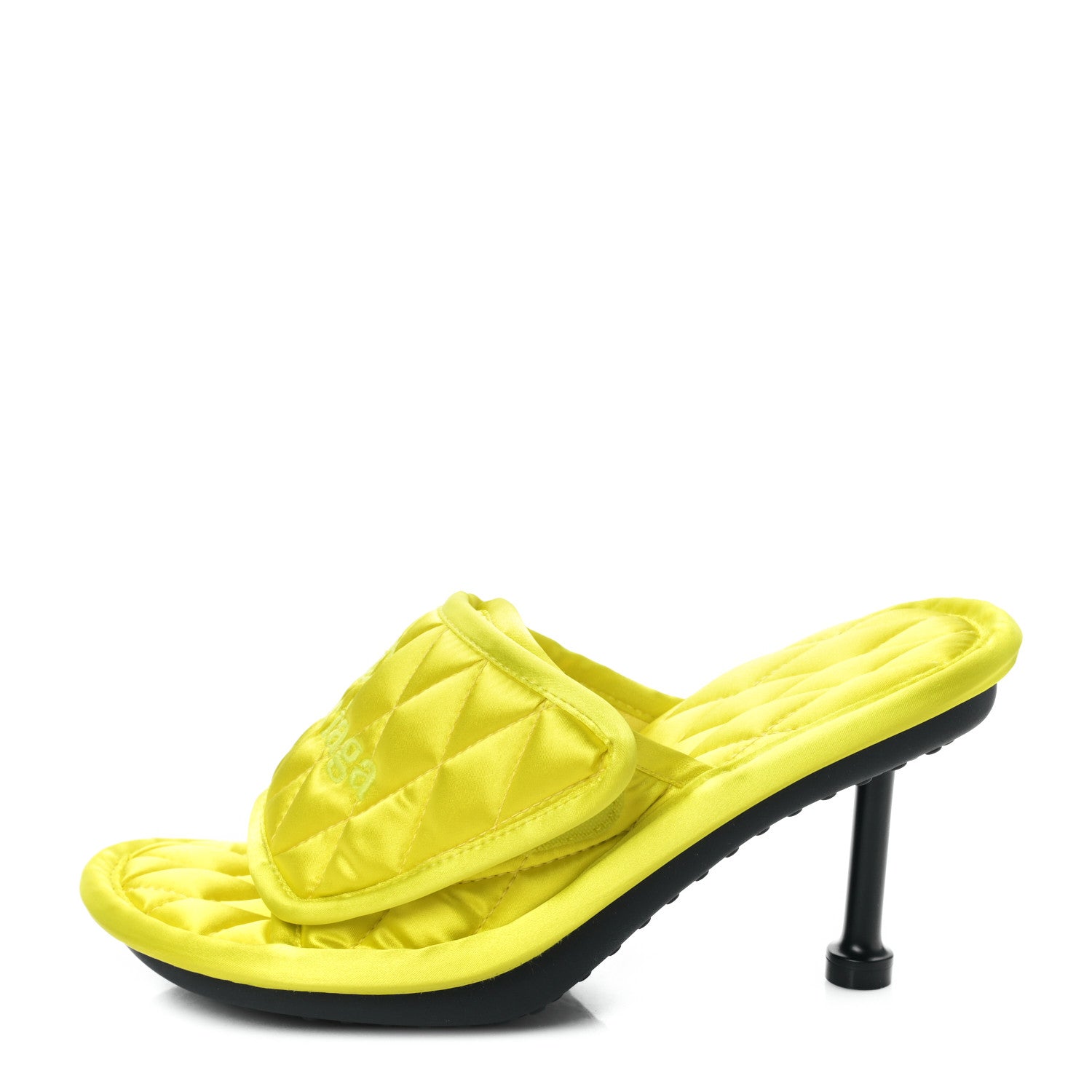 Balenciaga Satin Quilted Home 80mm Sandals 37 Lime 1 of 7