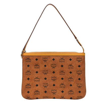 MCM Visetos Liz Shopper Tote Pouch Cognac Yellow 1 of 4