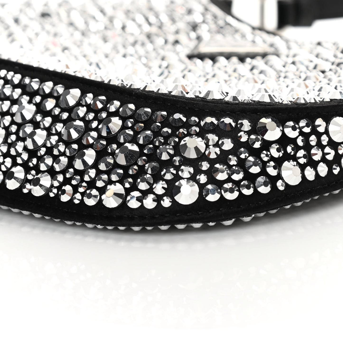 Satin Crystal Cleo Adjustable Strap Shoulder Bag Metal