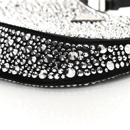Prada Satin Crystal Cleo Adjustable Strap Shoulder Bag Metal 10 of 11