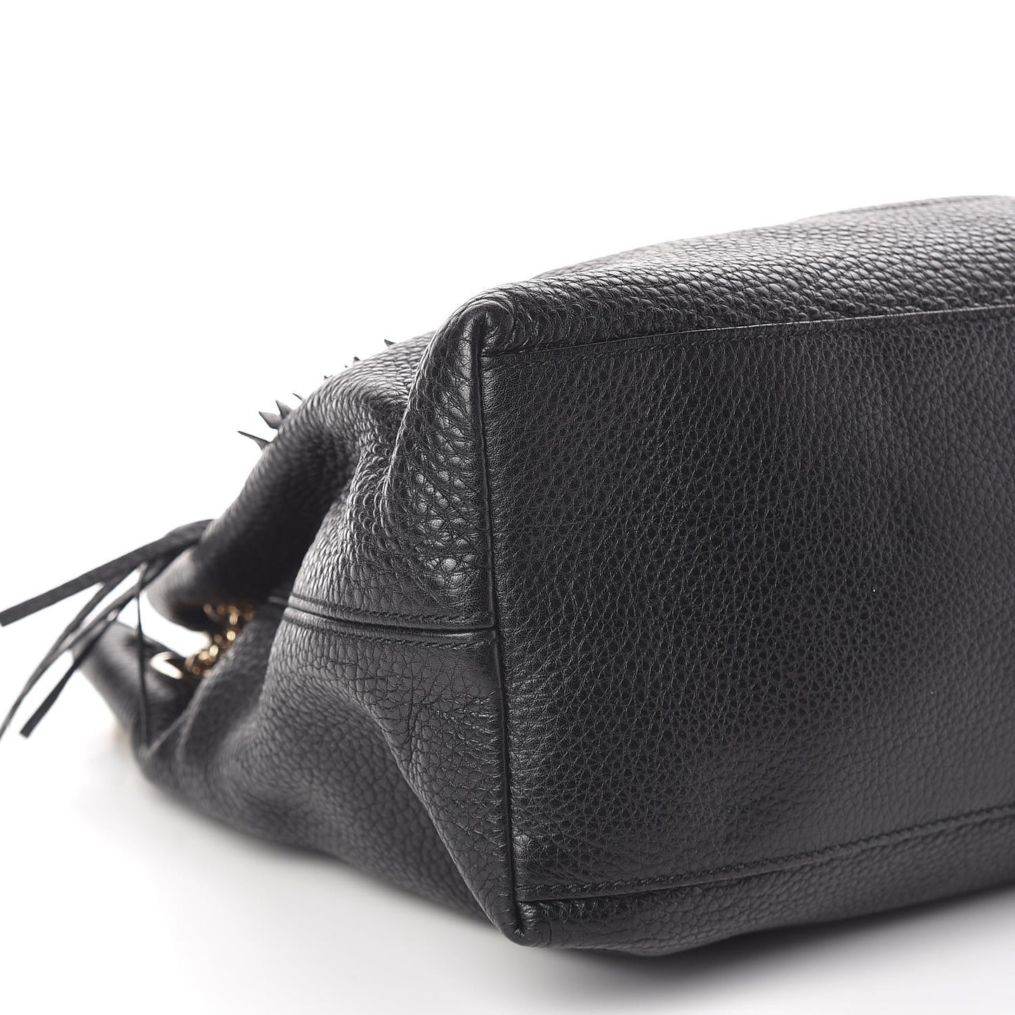 Pebbled Calfskin Medium Soho Chain Shoulder Bag Black