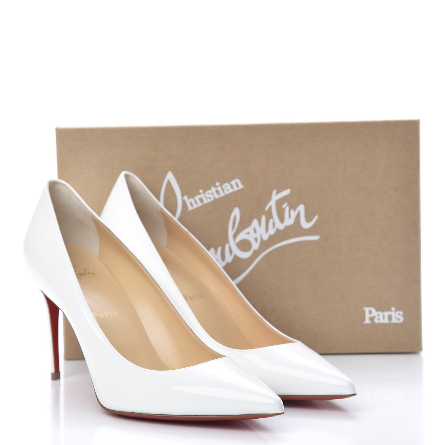 Christian Louboutin Patent Kate 85 Pumps 40 White 8 of 9