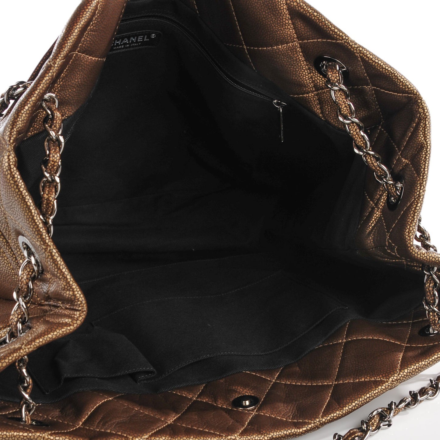 Caviar Quilted Large Timeless CC Soft Tote Bronze