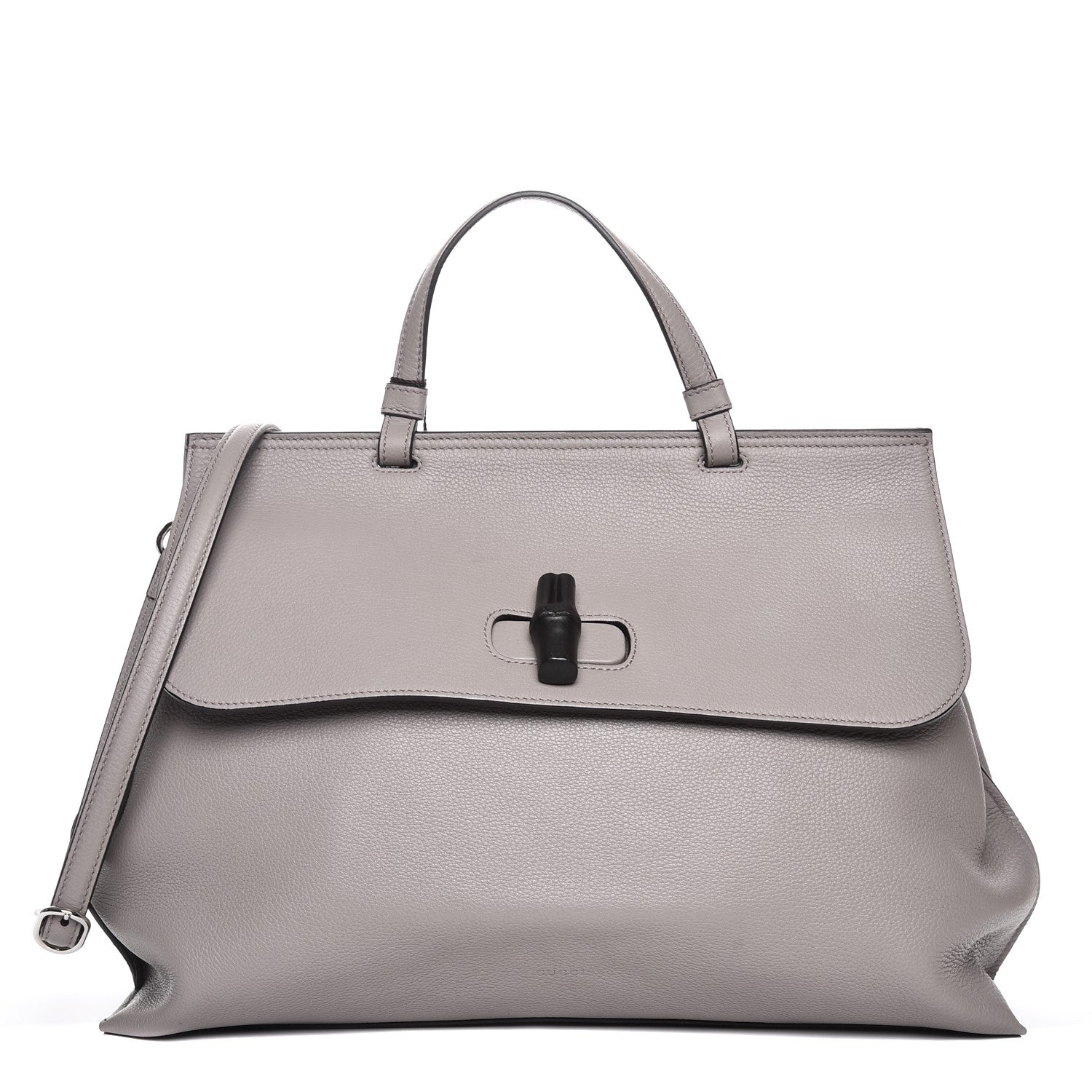 Gucci Cellarius Calfskin Large Bamboo Daily Top Handle Bag Storm Grey 1 of 9