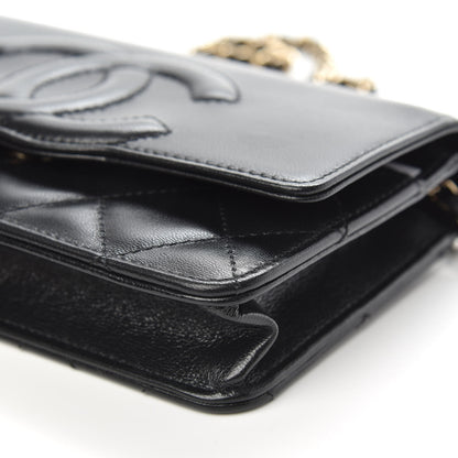 Chanel Goatskin Quilted Timeless CC Wallet On Chain WOC Black 10 of 12