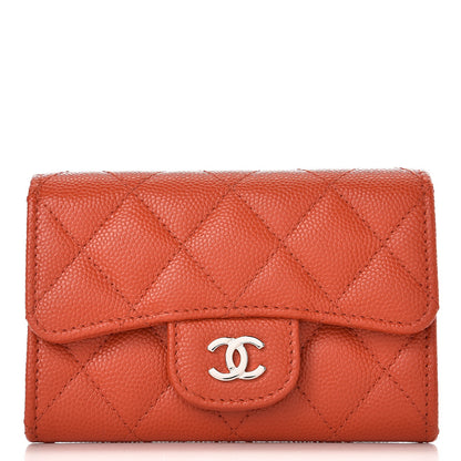 Chanel Caviar Quilted Card Holder Orange 1 of 10