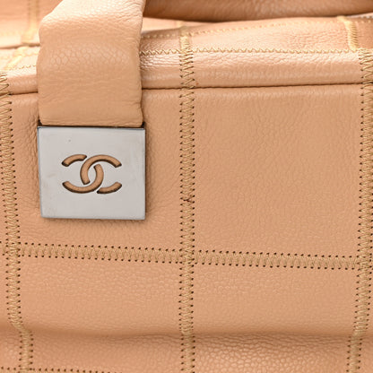 Chanel Caviar Square Stitched Bowler Beige 18 of 19