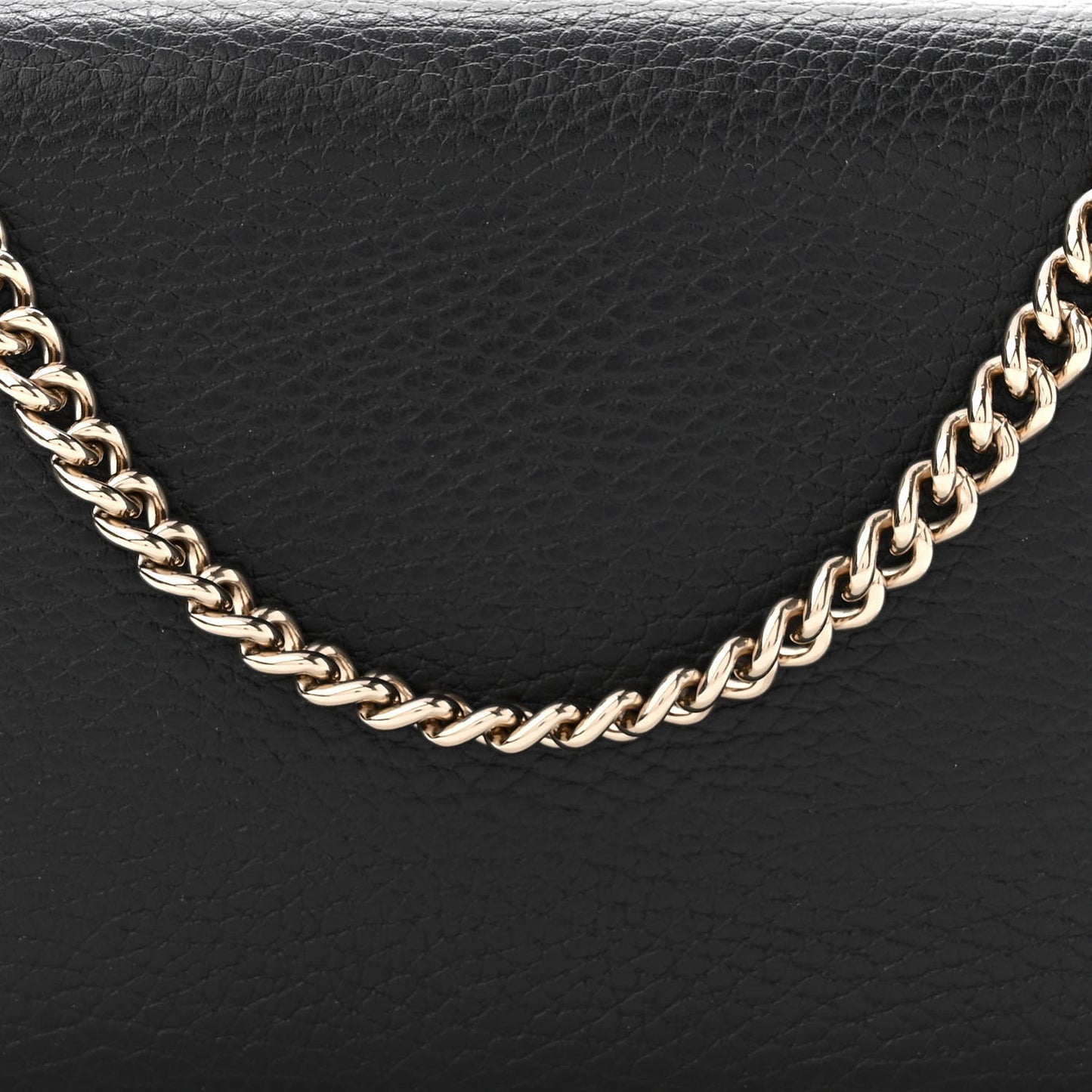Dollar Calfskin Medium Betty Chain Wallet Black