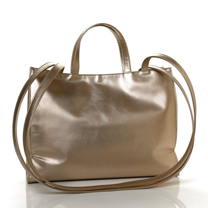 Telfar Metallic Vegan Leather Large Shopping Bag Gold 2 of 12