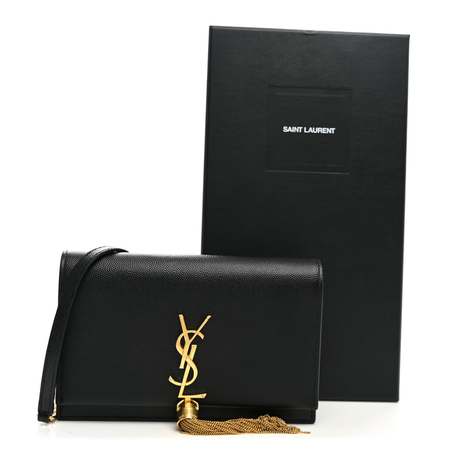 Grain De Poudre Classic Monogram Kate Tassel Chain Wallet Black