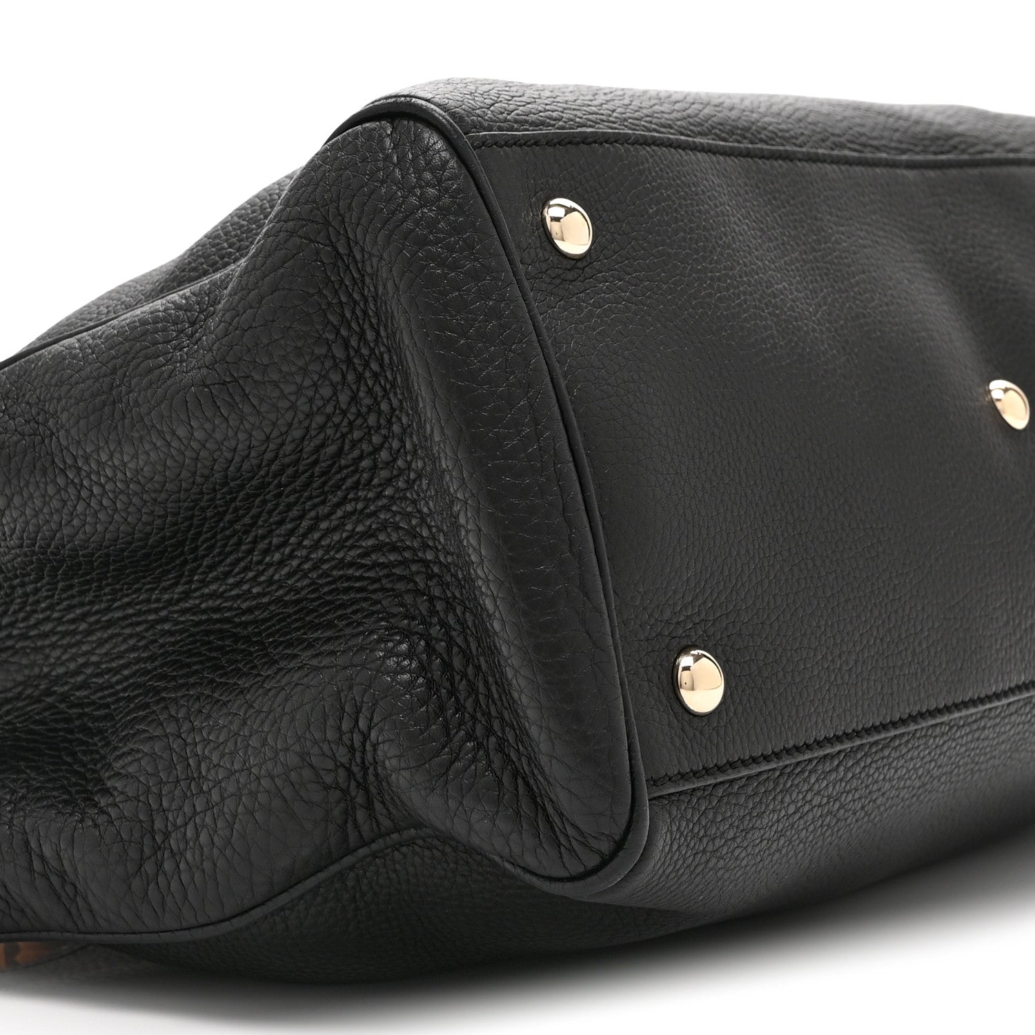 Gucci Pebbled Calfskin Medium Bamboo Shopper Tote Black 12 of 13