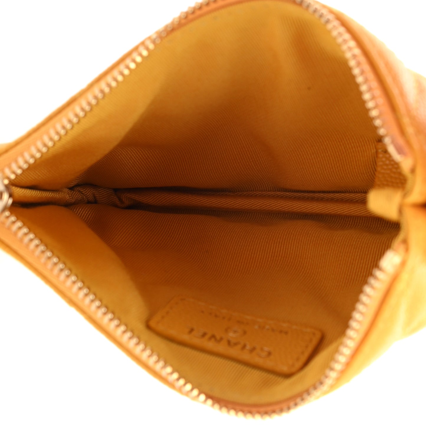 Caviar Quilted Small Cosmetic Case Yellow