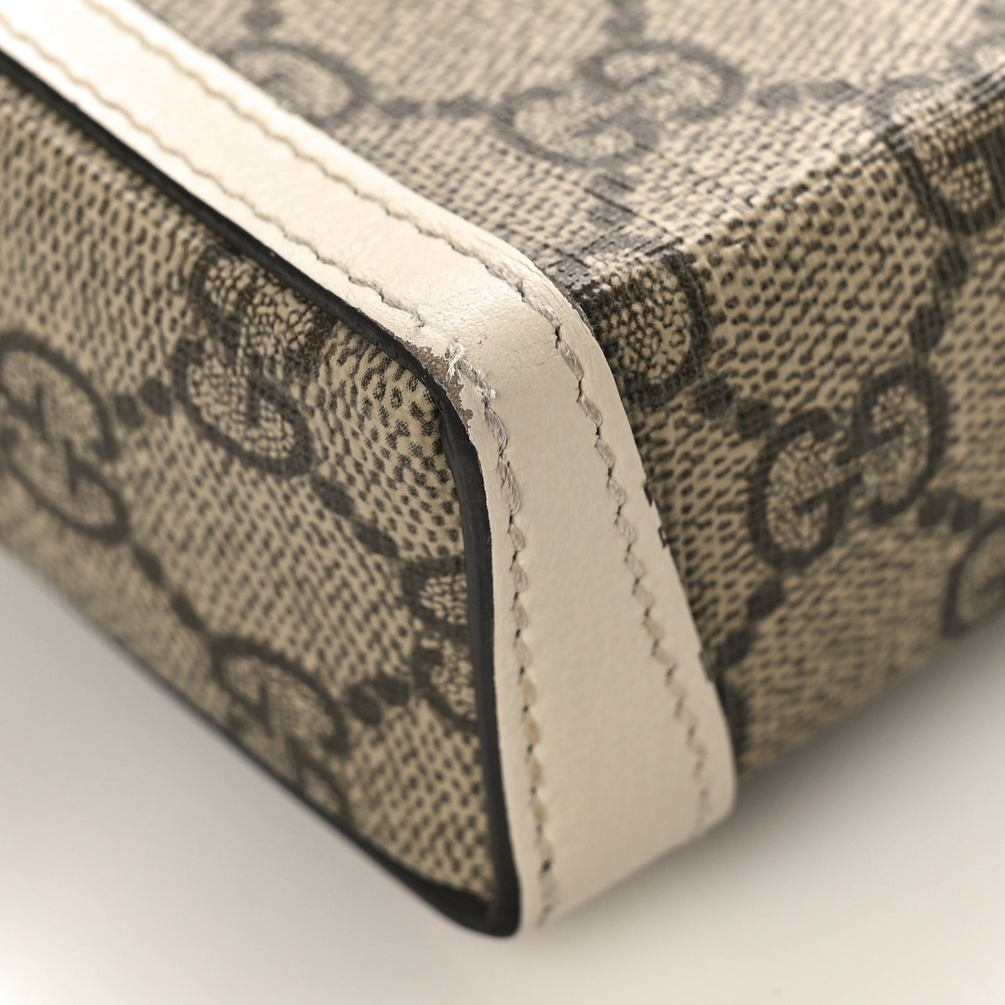 GG Supreme Monogram Azalea Calfskin Mini Horsebit 1955 Crossbody Bag Beige Ebony Mystic White