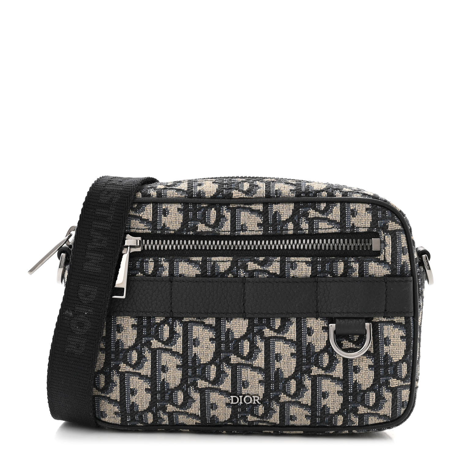 Christian Dior HOMME Oblique Mini Safari Messenger Navy Blue 1 of 11
