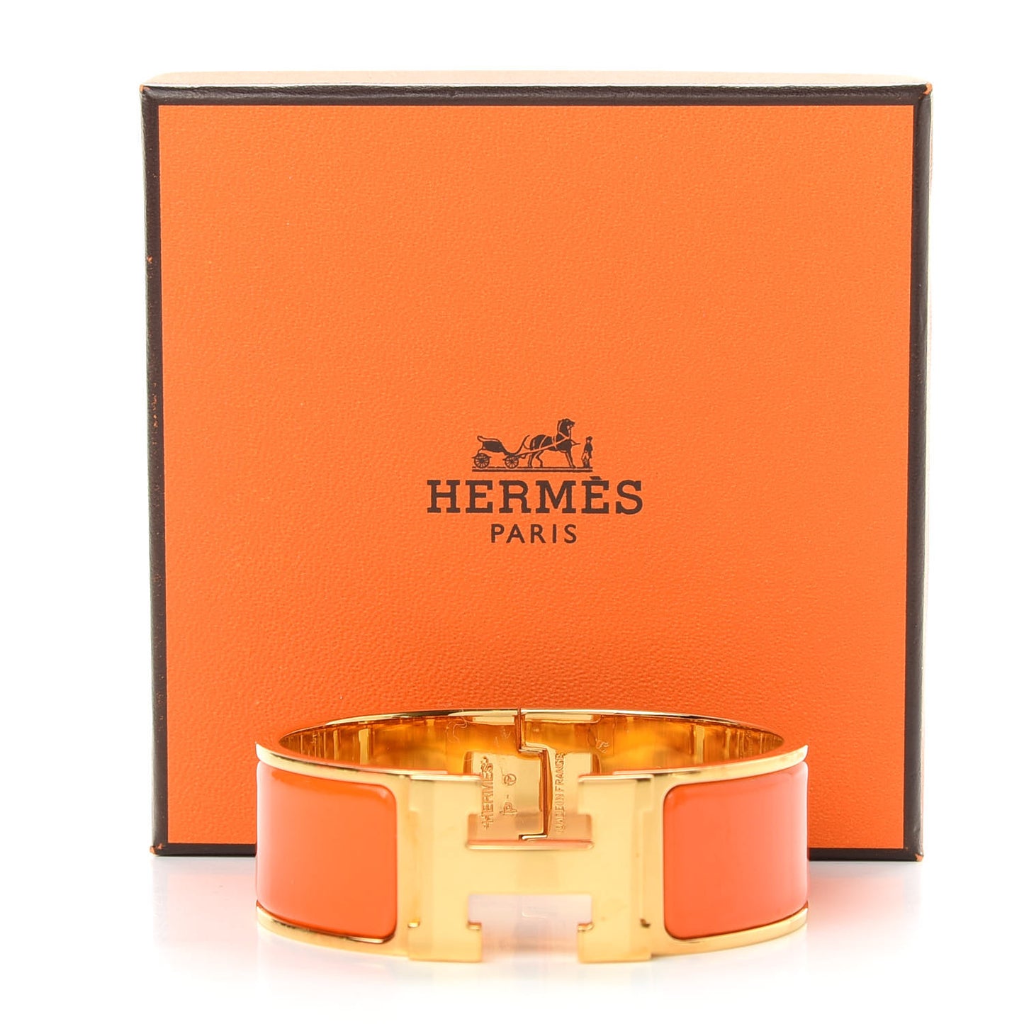 Enamel Wide Clic Clac H Bracelet PM Orange