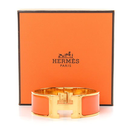 Hermes Enamel Wide Clic Clac H Bracelet PM Orange 6 of 6