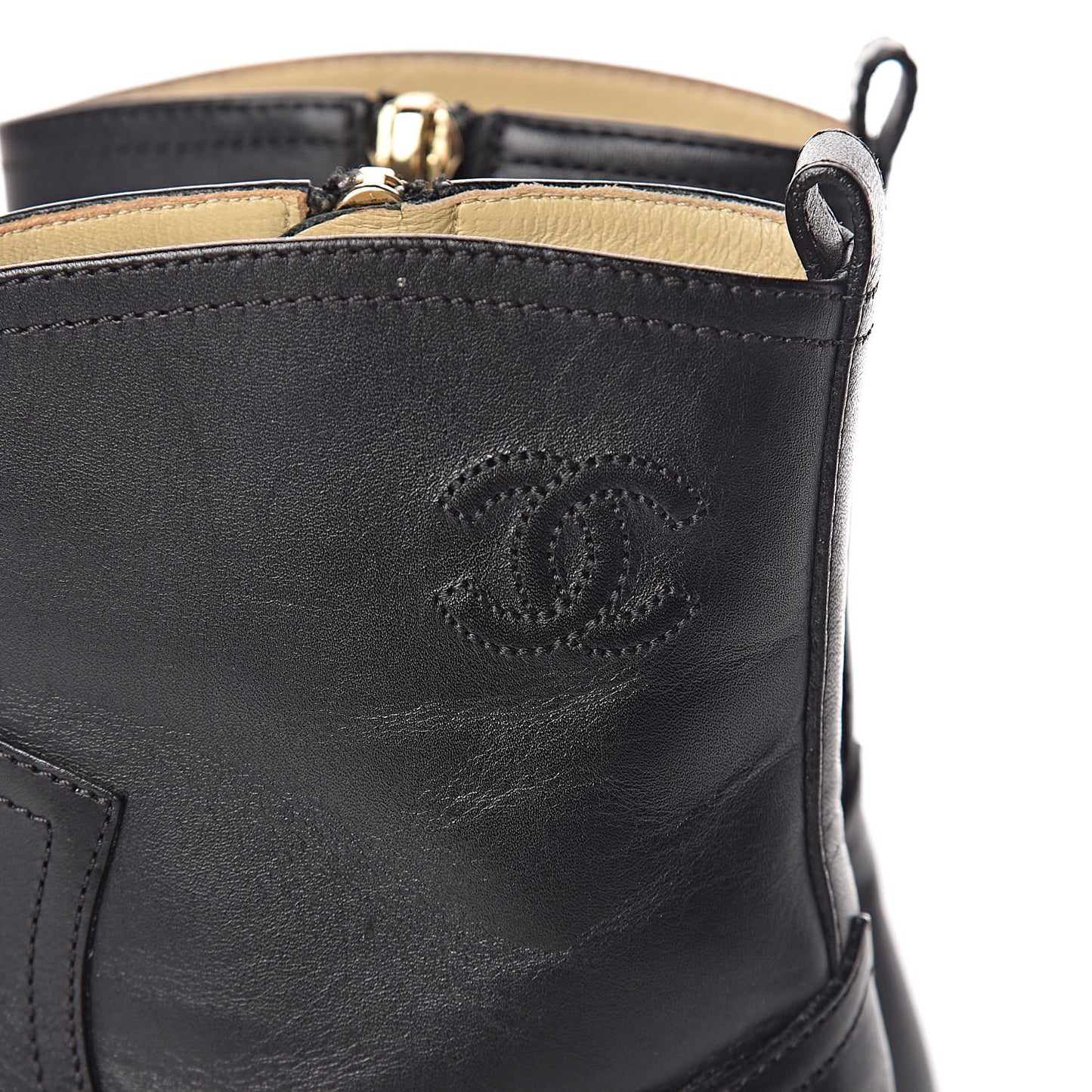 Calfskin Paris Dallas Zip Ankle Boots 37 Black