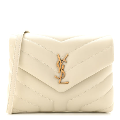 Saint Laurent Calfskin Y Quilted Monogram Toy Loulou Crossbody Bag Crema Soft 1 of 11