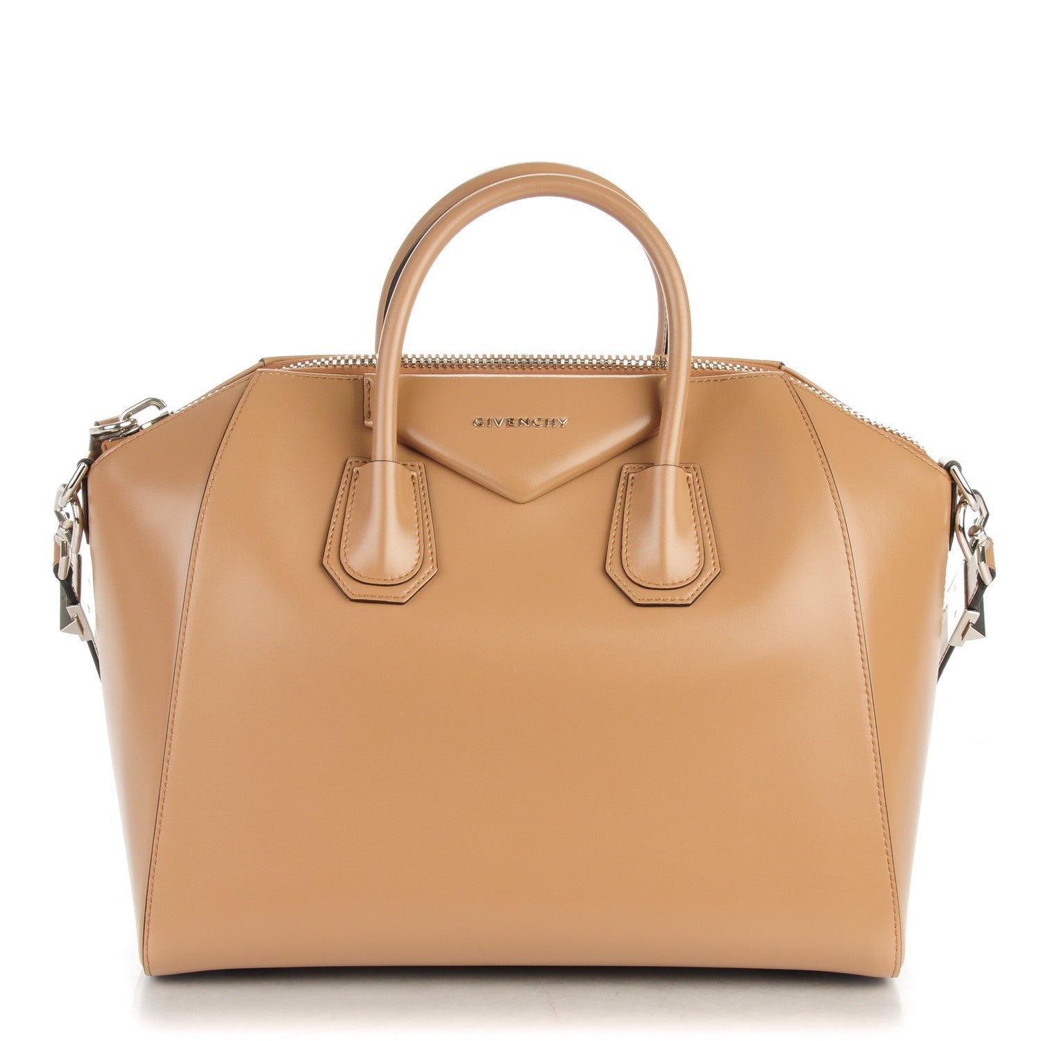 Givenchy Shiny Lord Calfskin Medium Antigona Dark Beige 1 of 5