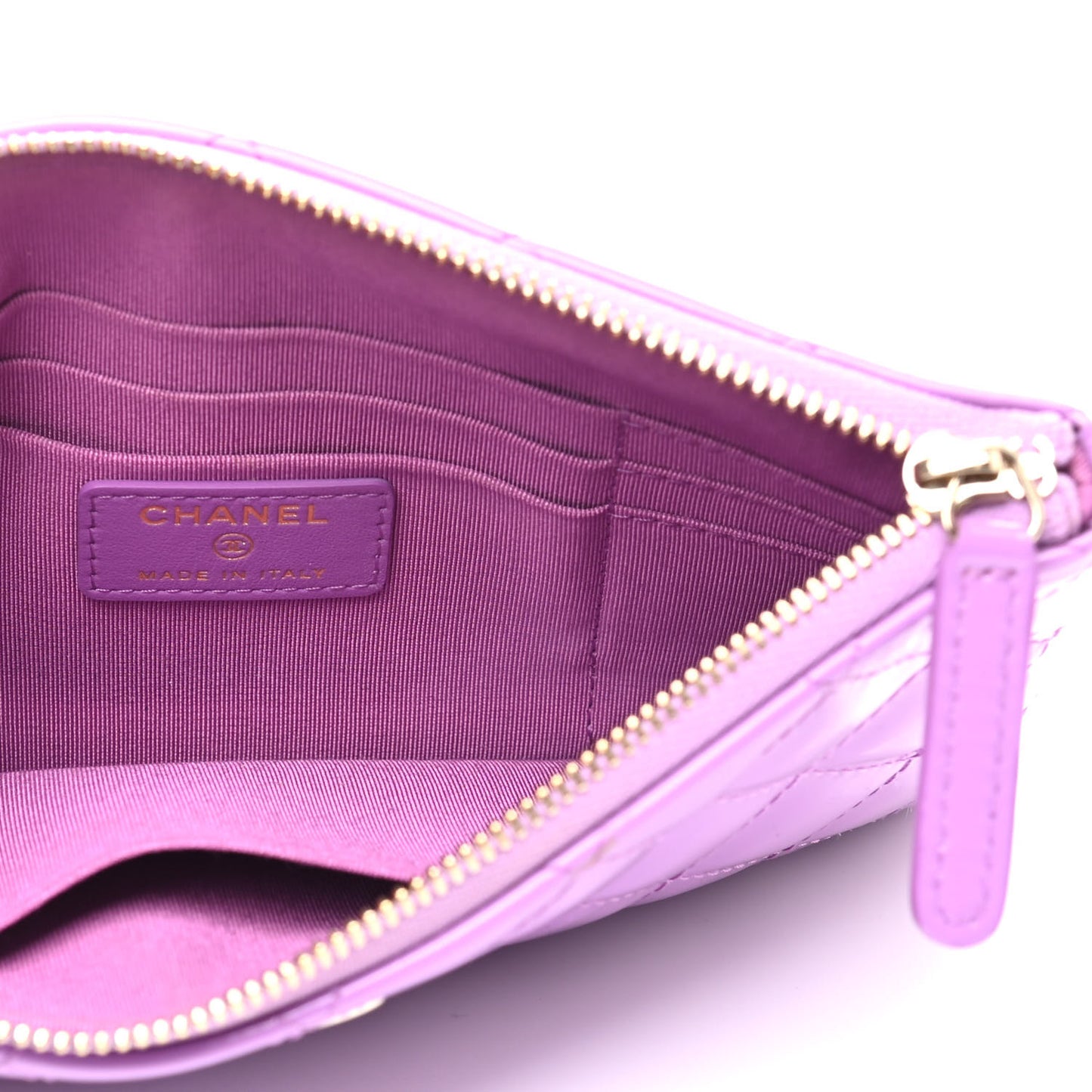 Patent Quilted Cosmetic Case Purple