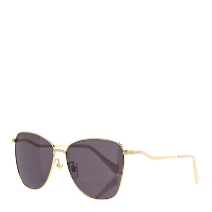Gucci Metal Square Frame Sunglasses GG0970S Gold Grey 1 of 7