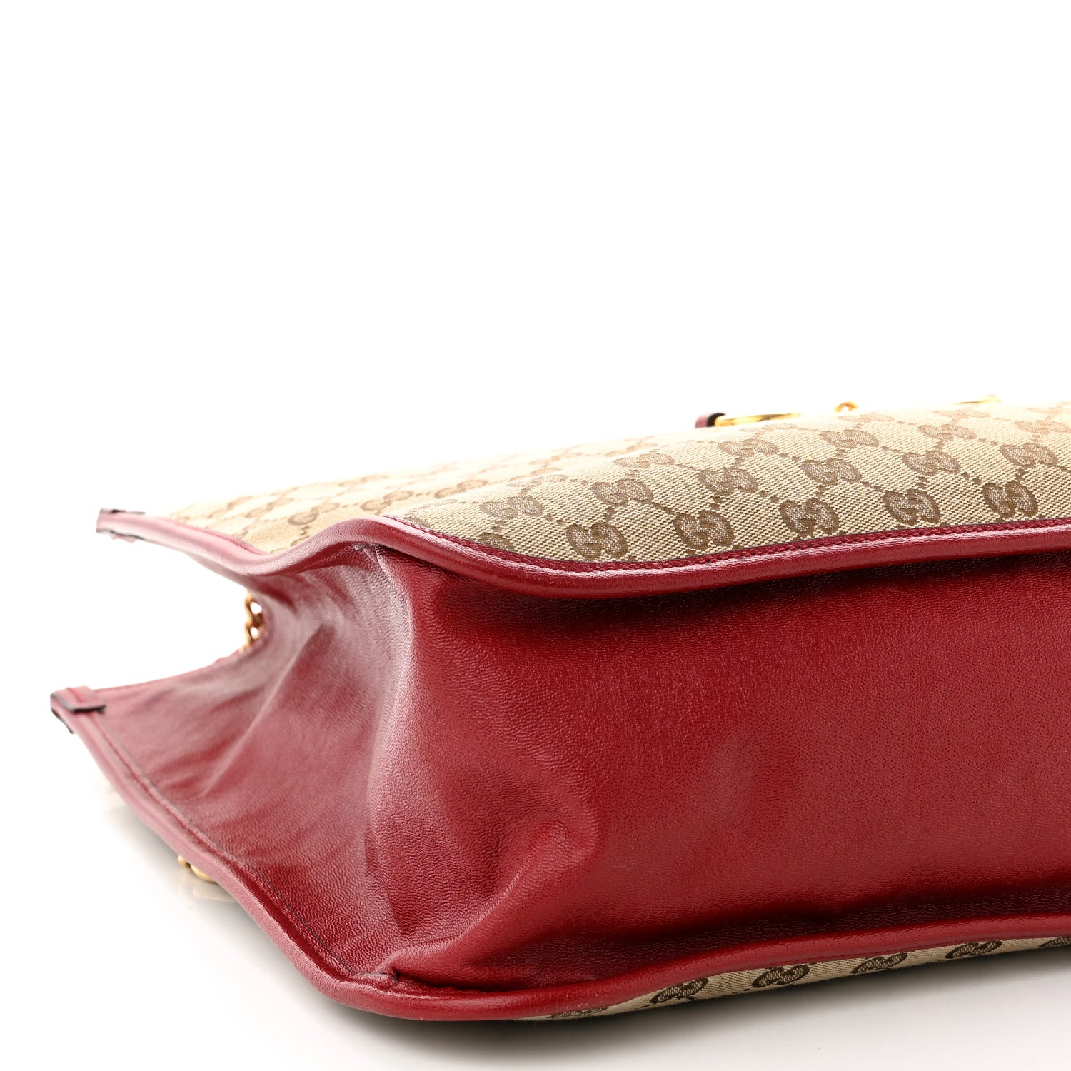 Gucci Monogram New Sakai Calfskin Lux Large Horsebit 1955 Tote Bag Beige Ebony New Cherry Red 9 of 11