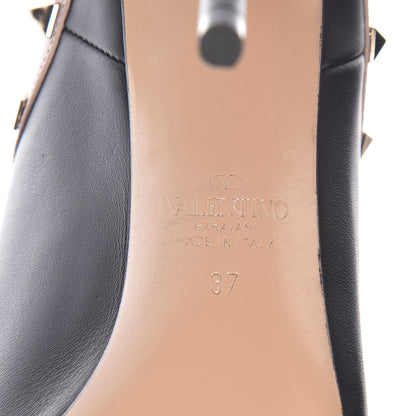Valentino Garavani Calfskin Rockstud Open Back Ankle Booties 37 Black 6 of 9