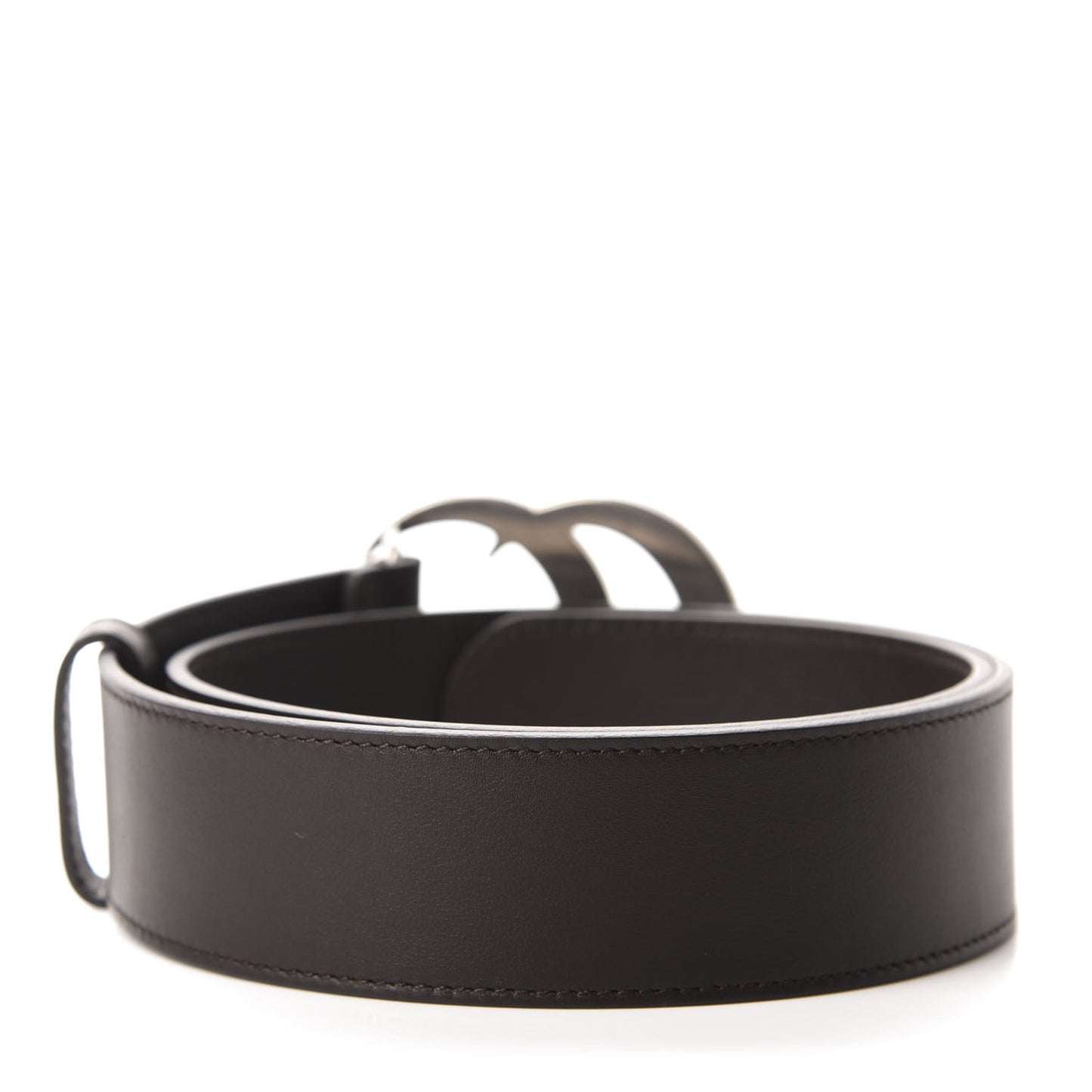 Moon Calfskin Nickel Double G 40mm Belt 70 28 Dark Cocoa