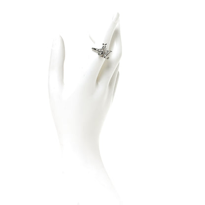 Louis Vuitton Metal Crystal Loulougram Ring M Silver 2 of 6