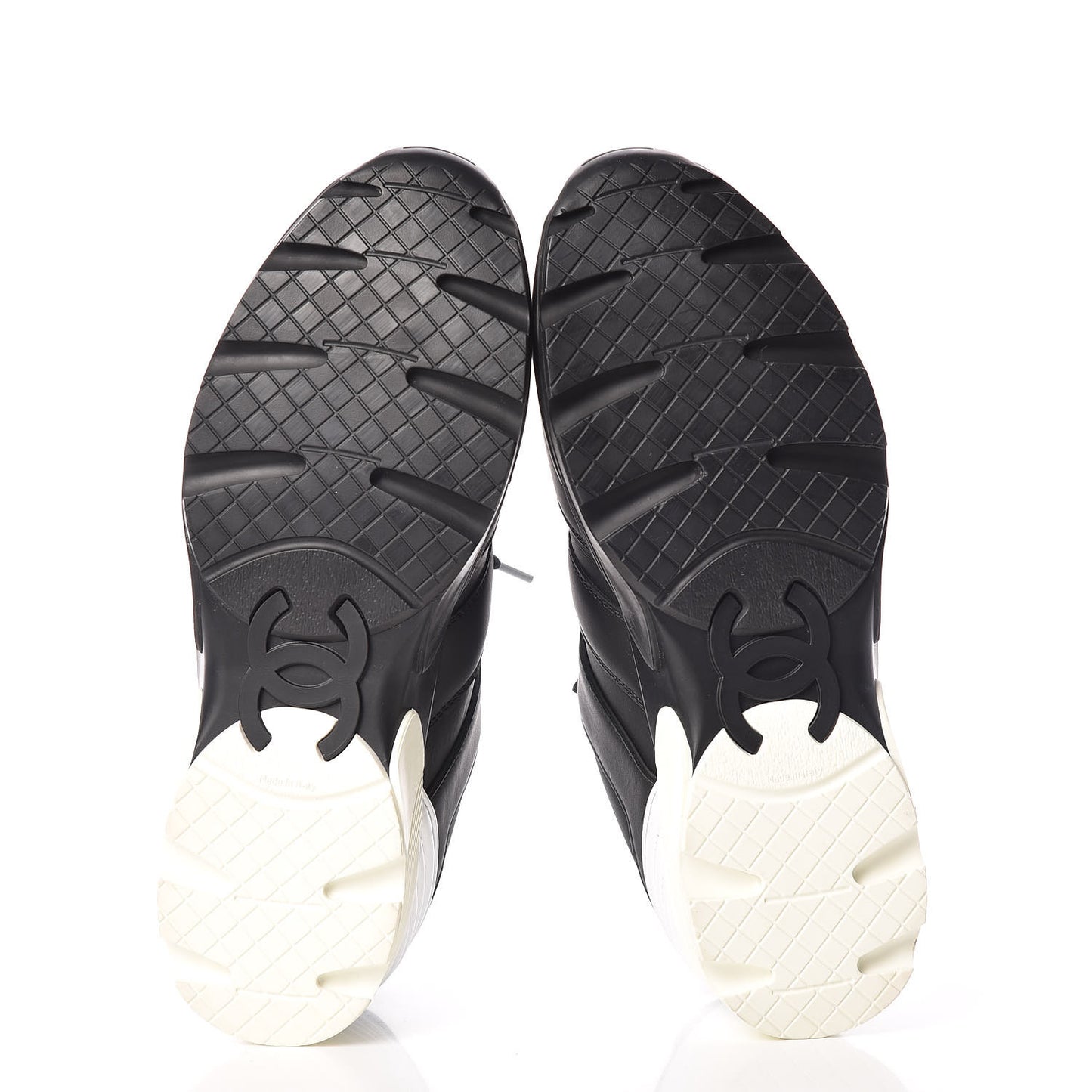 Calfskin CC Sneakers 39 Black White
