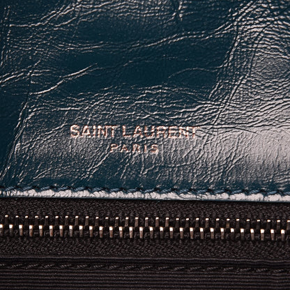 Saint Laurent Crinkled Calfskin Matelasse Monogram Medium Niki Chain Satchel Peacock Green 7 of 13