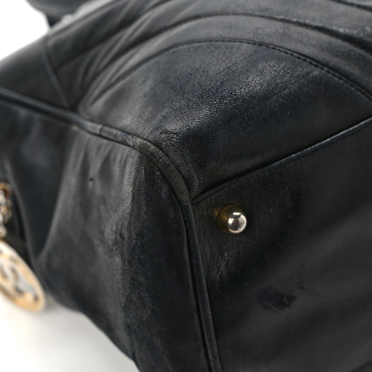 Lambskin Chevron Boston Black