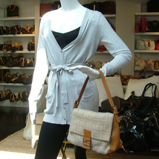 Cashmere Calfskin Romano Selleria Mama Baguette Honey