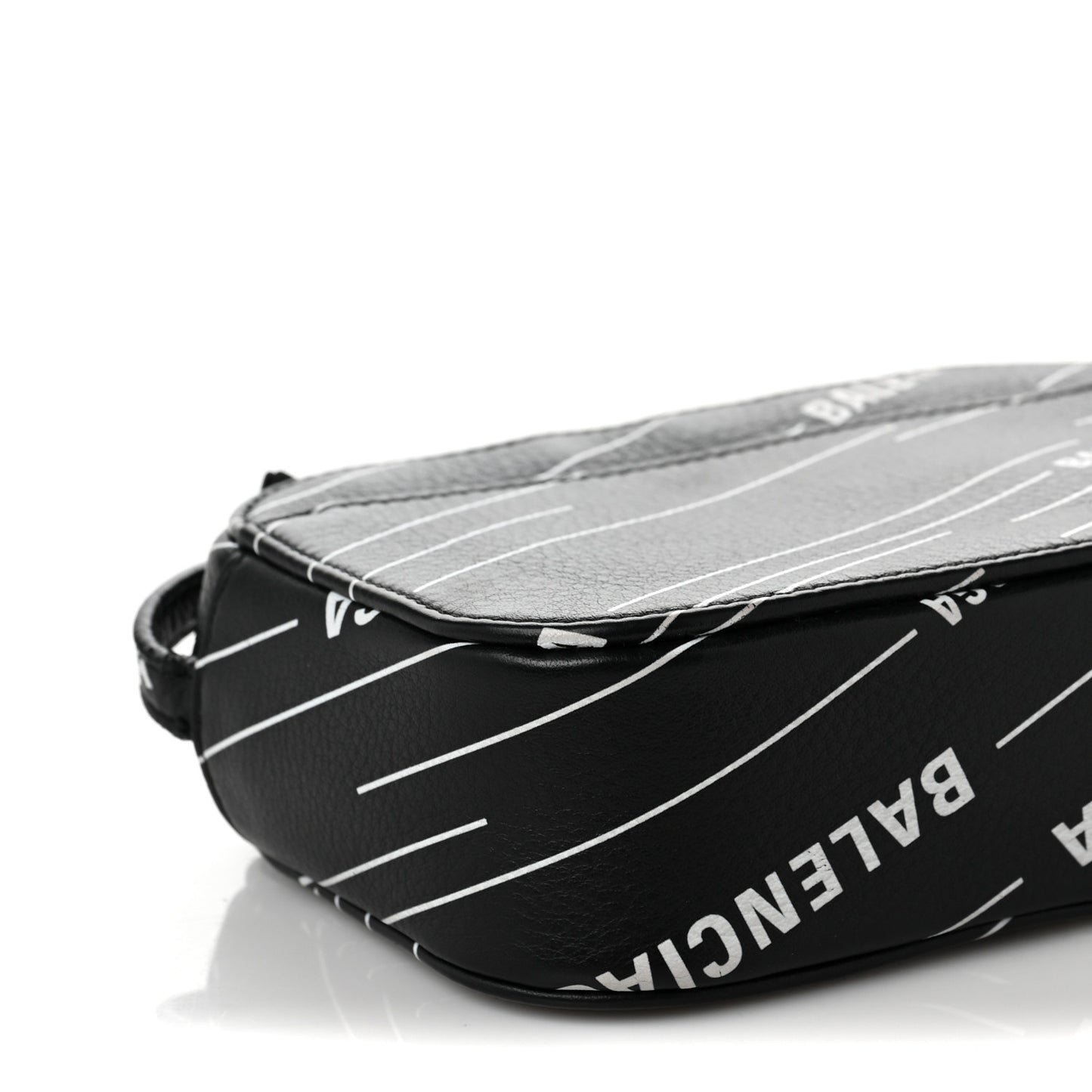 Calfskin Logo Print XS Everyday Camera Bag Black White