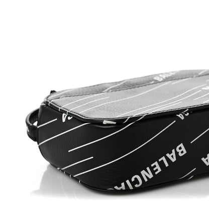 Balenciaga Calfskin Logo Print XS Everyday Camera Bag Black White 6 of 7