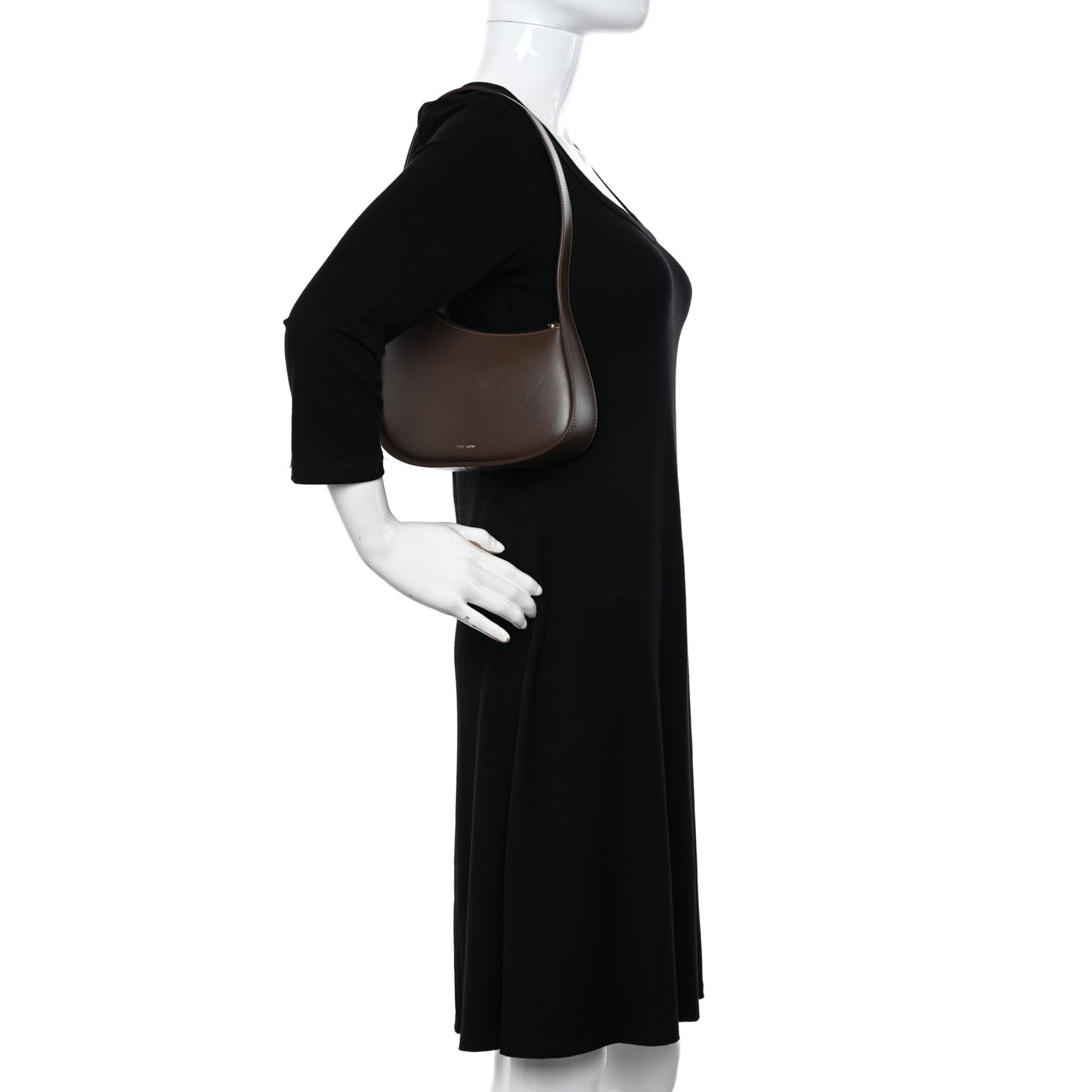 Smooth Calfskin Half Moon Shoulder Bag Brown