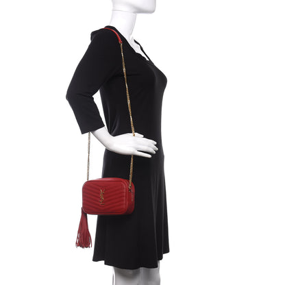 Saint Laurent Grain De Poudre Matelasse Monogram Mini Lou Camera Bag Eros Red 2 of 10