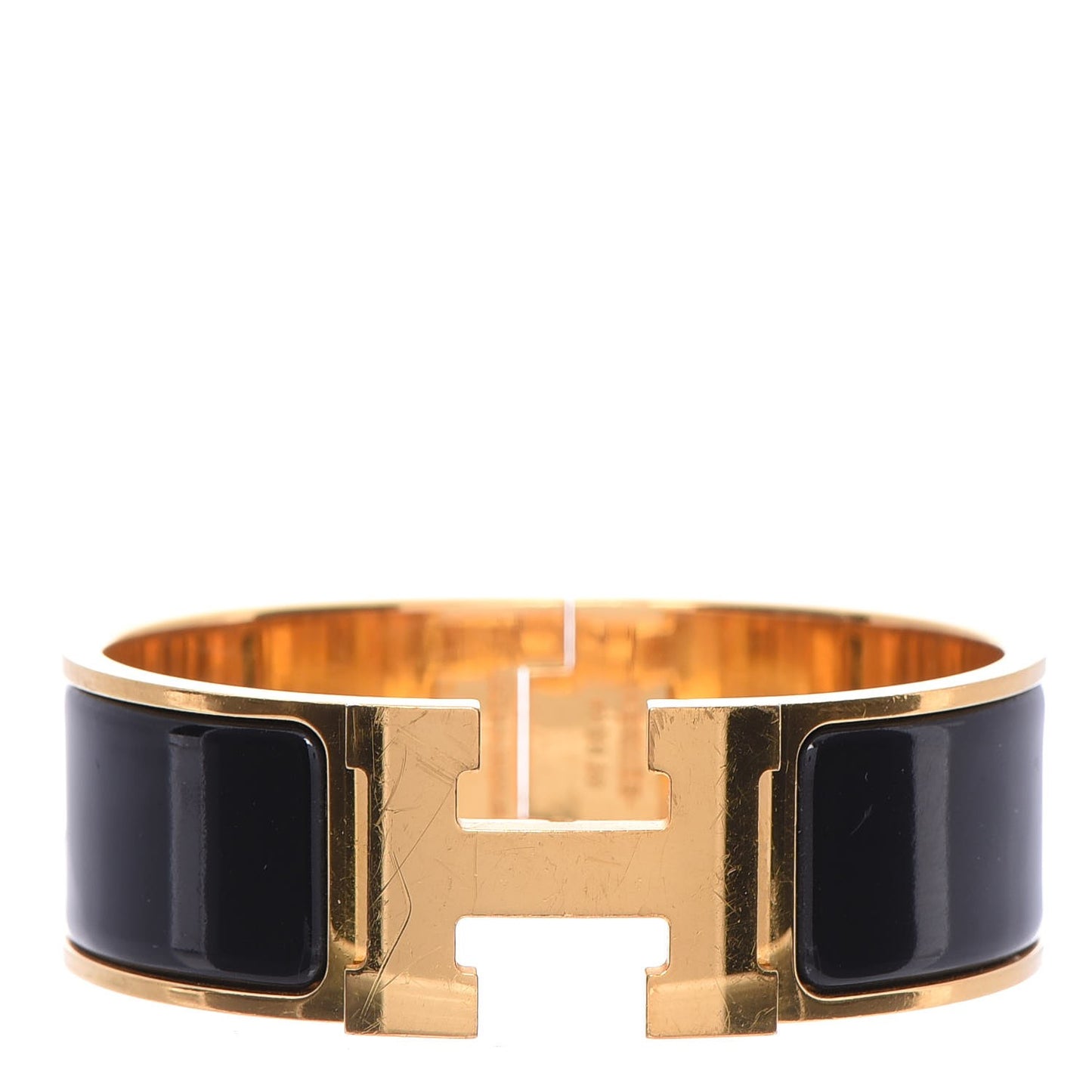 Enamel Wide Clic Clac H Bracelet PM Black