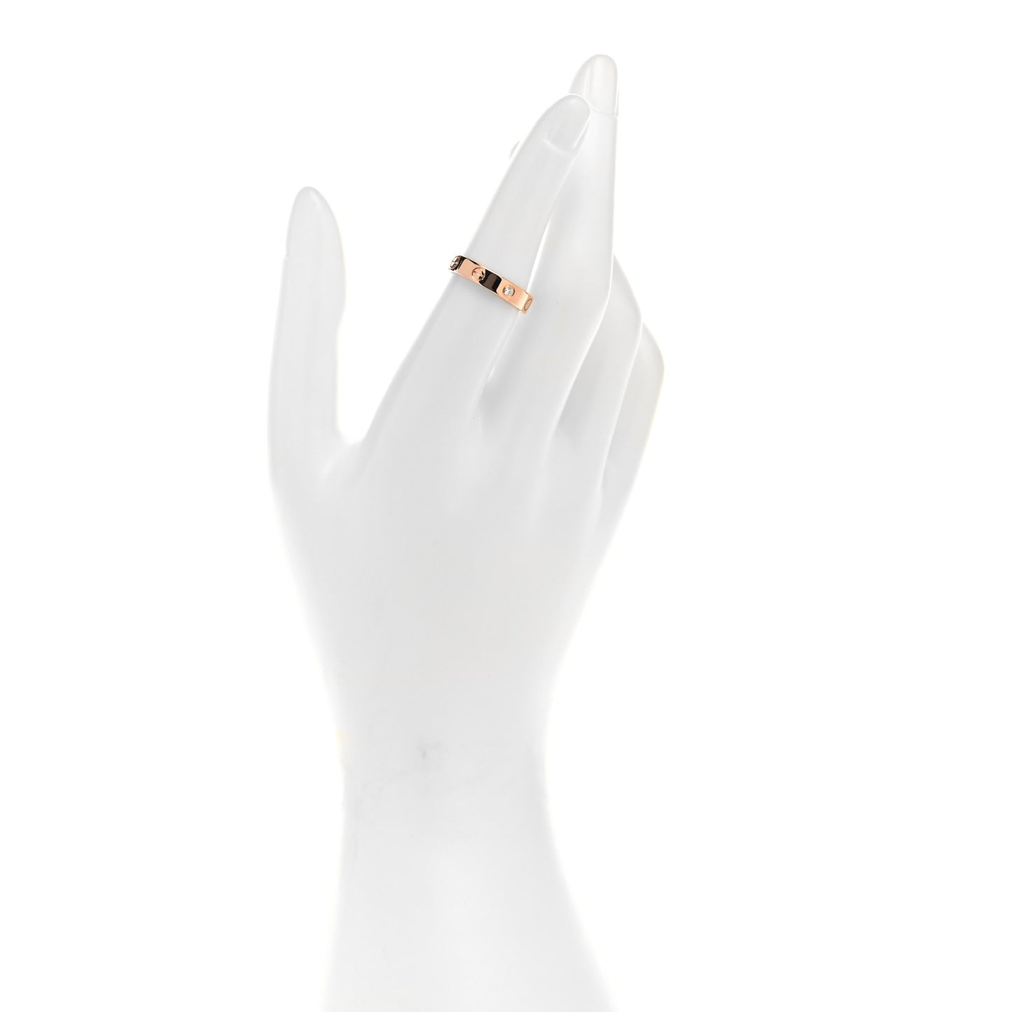 18K Pink Gold Diamond 4mm LOVE Wedding Band Ring 53 6.5