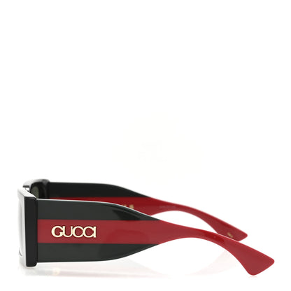 Gucci Acetate Web Frame Rectangle Sunglasses GG1860S Black Multicolor 3 of 8