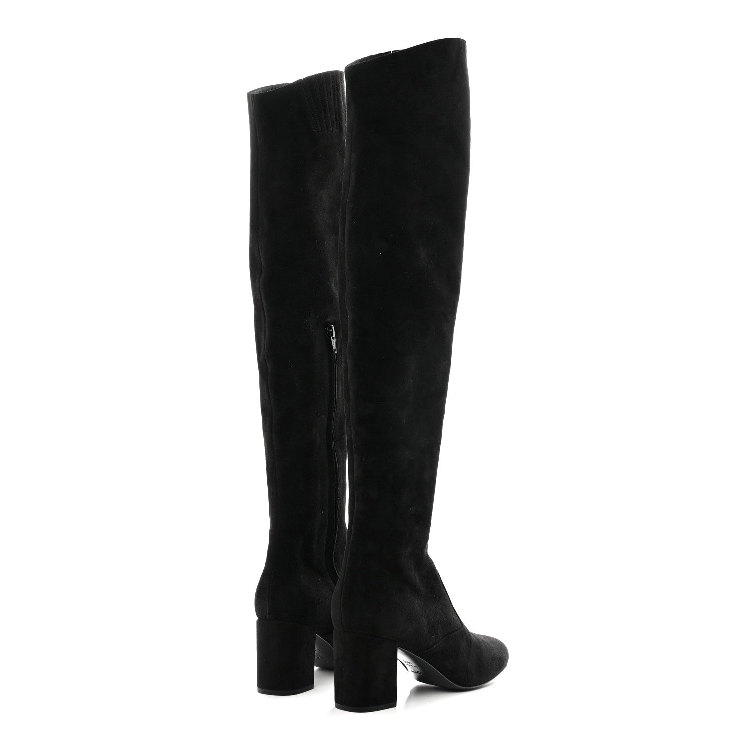 Saint Laurent Suede Babies Over The Knee Boots 36.5 Black 4 of 8