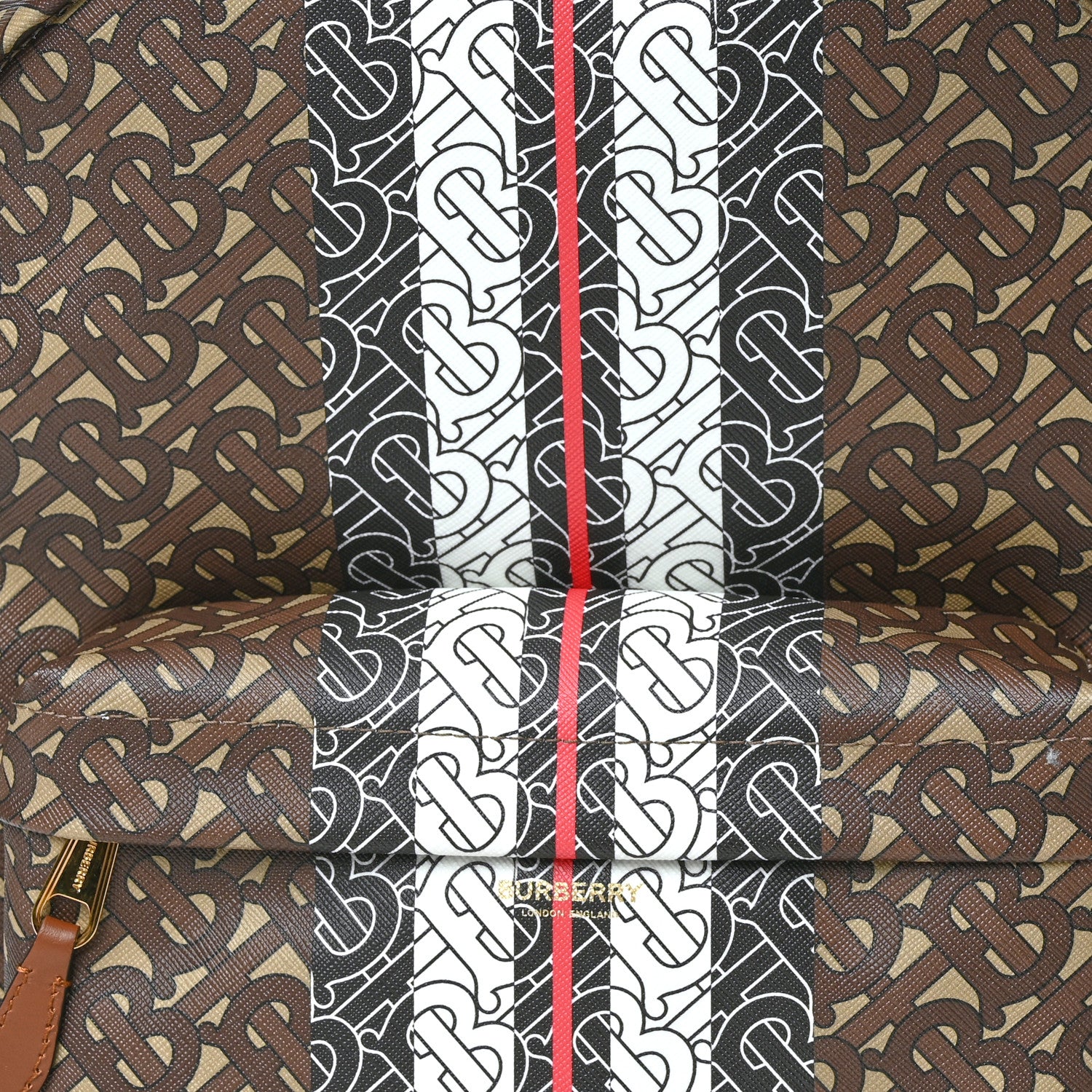 Burberry E-Canvas Monogram Stripe Backpack Bridle Brown 7 of 9