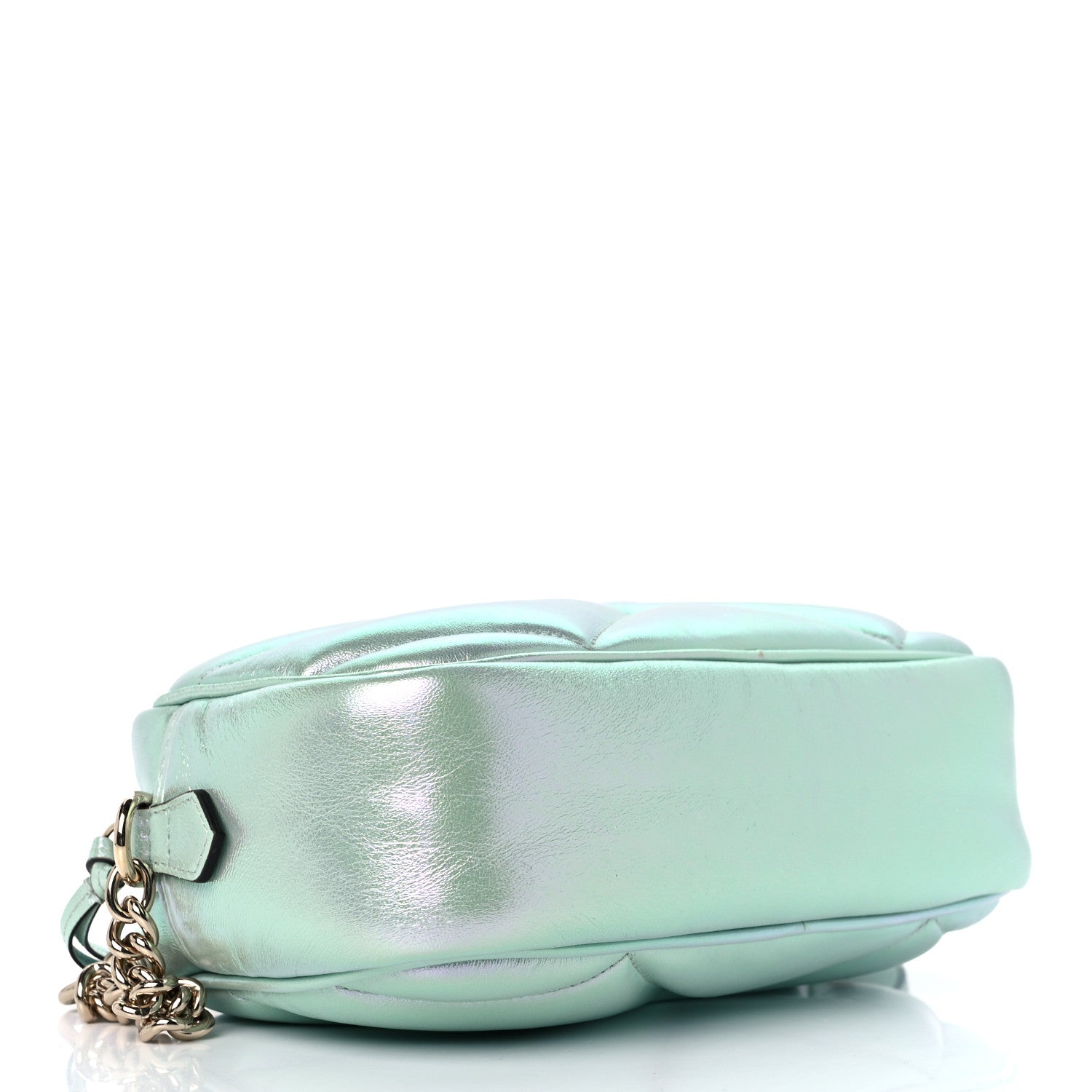 Gucci Iridescent Nappa Chevron Matelasse Small GG Marmont Chain Shoulder Bag Iridescent Salvy Green 4 of 8
